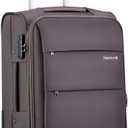 Hanke 20 Inch Expandable Carry On Luggage 22x14x9 Airline Approved Softside Suitcases with Wheels Lightweight Travel Luggage Rolling Suitcase with Lock for Men and Women.(Coffee)