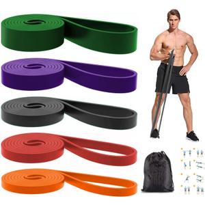Resistance Bands, Pull Up Bands, Exercise Workout Bands for Working Out, Pull Up Assistance Bands Set for Men & Women, Body Stretching, Physical Therapy, Muscle Training (Colorful)