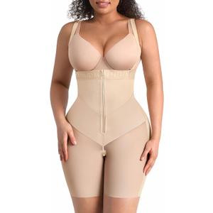 FeelinGirl Strapless Shapewear for Women Tummy Control Plus Size Butt Lifting Panties Postpartum Body Shaper (X-Small, Beige)