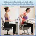 Seat Cushion for Office Chair Memory Foam Coccyx Pain Relief Cushion Pillow for Back Support Non-Slip Seat Pad for Office Desk (Black)