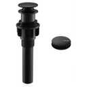 KENES Bathroom Vessel Sink Pop Up Drain Without Overflow Assembly, Lavatory Vanity Sink Drain Stopper, Anti-Clogging Drain Strainer, Matte Black, KE-P300A-2