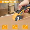 Cordless Electric Scissors, 4V Rechargeable Cardboard Cutter Heavy Duty Fabric Scissor with Safety Lock & 1 Spare Blade, Power Rotary Box Cutters for Carpet Leather Plastic Cutting, Crafting, Sewing