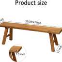 Rustic Solid Wood Bench Indoor, Farmhouse Entryway Bench with Sturdy Legs, Skinny Narrow Bench for Dining/Hallway/Entry/Foyer/End of Bed (31.49 inch Length)