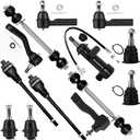 SCITOO 13pcs Suspension Kit Ball Joint Tie Rod Ends Parts Control Arms Pitman Arm-4 Groove Spline fit 2001-2010 for GMC Sierra 2500 HD 1999-2007 for Chevy Silverado 1500 4WD 4x4