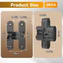 Invisible Hinges for Cabinet Doors,Completely 180 Hidden Hinges,Concealed Door Hinges,Concealed and Smooth Quiet Close(Black,0.63"-2.76",4Pack)