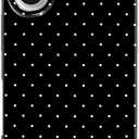 Hython for iPhone 17 Case Cute Polka Dot Aesthetic Design Simple Cover 6.3", Thin Slim Anti-Scratch Soft TPU Bumper Shockproof Rubber Protective Phone Cases for Women Girls Girly Boys, Black