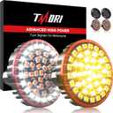 Upgraded 1157 Motorcycle LED Turn Signals (21White + 27Amber) Super Bright Bulbs Compatible for HarleyDavidson Motorcycles Bullet Style Blinker Lamp*2 with 2 Smoke Bullet Lens Covers (1157 (21White + 27Amber))