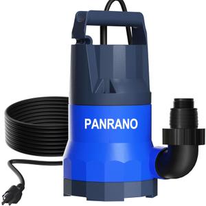 PANRNAO Sump Pump 1HP Submersible Clean Dirty Water Pump 4500GPH Portable Draining Pumps for Pool Hot Tubs Basement Water Transfer