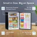 Igloo 2.6 Cu.Ft Mini Fridge with Freezer- Single Door Compact Refrigerator with Glass Shelves for Homes, Dorms & Offices- Keep Snacks, Drinks & Frozen Foods Cool with Temperature Control Fridge- Black