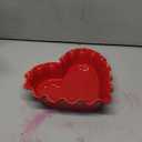 9in Valentine's Day Heart Shaped Deep Pie Dish 2.6in Ceramic Ruffle Heart Pie Pan Baking Dish for Valentine Wedding Anniversary Party Apple Quiche Pot Pies Tart for Microwave Oven(Red)