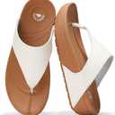 Project Cloud Womens Thong Comfortable Memory Foam Platform Sandals & Flip flops Non Slip Footwear, Leather Sandals for Women 2025 (Arlee) 5