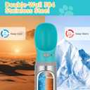 Portable Dog Water Bottle, 14 OZ, Stainless Steel Leak Proof Puppy Water Dispenser with Drinking Feeder for Pets Travel, Walking, Hiking and Outdoor Activities
