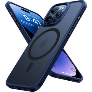 TORRAS Magnetic Shockproof for iPhone 15 Pro Case, [Military-Grade Drop Tested] [Compatible with MagSafe] Translucent Slim Protective Anti-Scratch Anti-Fingerprint Guardian Mag 2023 (Blue)