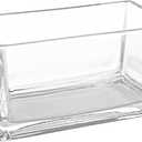 MyGift 7.8 inch Modern Rectangular Glass Vase, Trough Planter, Tabletop Glass Terrarium (Clear)