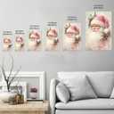 Yermidi Pink Vintage Santa Claus Christmas Wall Art Retro Holiday Canvas Print Festive Santa Artwork Poster Farmhouse Christmas Pictures Wall Decor for Living Room Fireplace 16x24inch Unframed