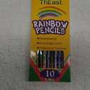 ThEast 10 Pieces Rainbow Pencils, 4 Color in 1 Rainbow Colored Pencils for Adult Coloring, Best Gifts for Kids, Party Favors, Pre-sharpened