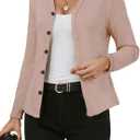 Womens Knit Cardigan Sweaters Long Sleeve Open Front Button Down Lightweight Casual Fall Fashion Jacket Tops OneSize (Gray)