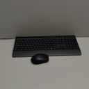 Trueque Wireless Keyboard and Mouse Combo  FullSize Quiet Keyboard with Palm Rest, Phone Holder, Multimedia Keys, Power Switch, Compatible with Windows, Chrome OS, PC, Laptop (Batteries Included)