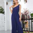 BUENOS NINOS Jumpuits for women one shoulder Waist elastic jumpsuits with Pockets (M)