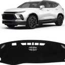 KUST Car Dash Cover for Chevy Blazer RS 2019-2025 2026 (Not fits for Blazer EV) Polyester Non-Slip Center Console Dash Cover Interior Accessories for Blazer Custom Fit Dash Mat Sunshade Glare Black