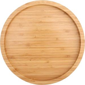 Fasmov 12 Inches Diameter Bamboo Lazy Susan Turntable, Spin Thicken Round Wood Tray Rotating Spice Rack for Kitchen Pantry Countertop Table