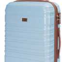 20 Inch Carry on Luggage 22x14x9 Airline Approved Blue PC Hardside YKK ZipperedDouble Spinner Wheels Lightweight Suitcase TSA Lock Travel for Men and Women