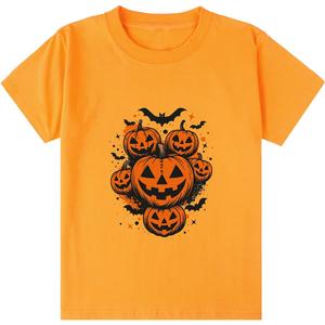 Halloween Shirts for Kids Boys Girls Toddler Halloween Shirt Pumpkin Shirts Ghost Clothes Short Cotton Sleeve Tee 2T-8Y (3-4T)