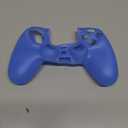 ZOMTOP Silicone PS4 Controller Case: A Second Skin for Your Gamepad - Soft, Anti-Slip, Shockproof - Original Color with Grips and Caps(Blue)