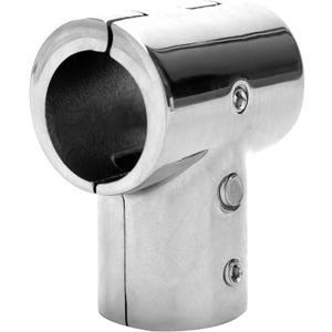 Marine Rail Fittings, 1 Inch/25.4mm Stainless Steel Boat Railing Hardware with 90 Degree T Tee Shape, Polished Tube Pipe Connector Split Grade Handrail Replace for Heavy Duty Boat, Yacht Deck, 1PC