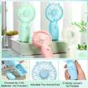 Glooglitter 36 Pcs Mini Portable Fans Bulk Handheld Battery Operated Fan with Lanyard for Makeup Eyelash, Cooling Lightweight Pocket Personal Fans for Wedding Outdoor Use (Pink Blue White Green)