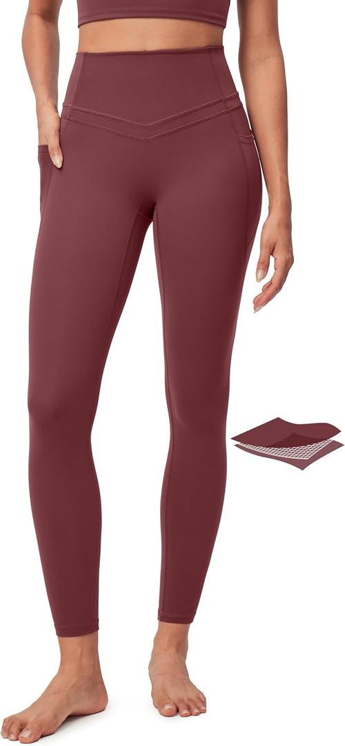IUGA Compression Leggings with Pockets for Women Tummy Control Leggings No Front Seam Workout High Waist Yoga Pants (Small)