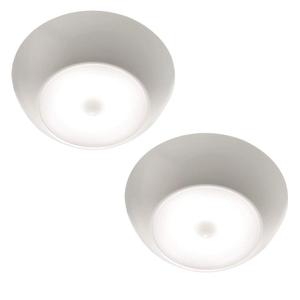 Beams MB990 300 Lumen LED UltraBright Wireless Battery Powered Motion Sensing Indoor/Outdoor Ceiling Light, 2-Pack, White