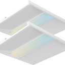 2x2 LED Troffer Light,4CCT Tunable (3000K-5000K) & 5-Step Wattage Selectable (20W-40W) Max 5600LM,0-10V Dimming Drop Ceiling Lights,ETL Listed,100-277V, 2-Pack