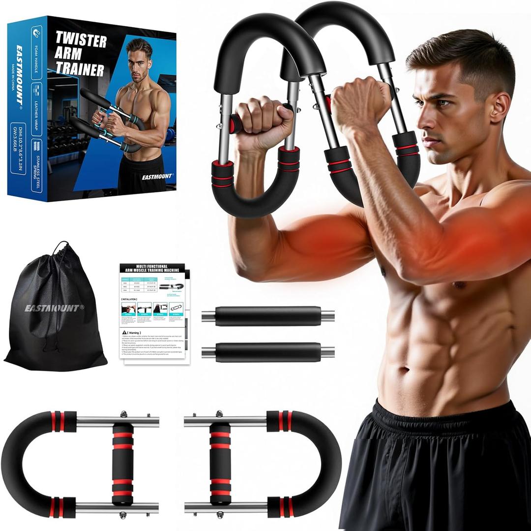 EAST MOUNT Twister Arm Trainer 20-110lb Adjustable Chest Workout Equipment for Men Women Portable Spring Resistance Muscle Builder Strength Training for Arms Chest Shoulders for Home Gym Fitness