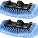 Tanlade 2 Pcs Car Wash Brush Head with Soft Detailing Bristle Flow Through Car Cleaning Brush Exterior Wash Equipment for Auto Truck RV Boat Camper(12 Inch,Blue)