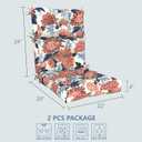 LVTXIII 2 Pack Outdoor High Back Cushions, 22" W x 20" D Tufted Seat and Back Chair Cushion with Ties, Fluffy Patio Replacement Rocking Chair Cushion for Outdoor Furniture Use, Vibrant Blossom, 44"x22"x4"