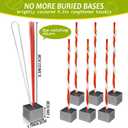 9.3in Baseball Base Plugs with Extended Tassel Heavy Duty Base Plugs for Baseball Field Base Plugs Easy View Baseball Base Anchors for Yard Tear Resistant - 6 Pack (red)