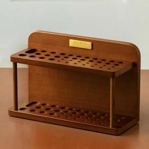 MEEDEN PRO Paint Brush Holder - Wooden Paints Brush Organizer - Paint Brushes Holder for Artist - Art Supply Storage for Desk, Arts and Crafts (1 Tier)