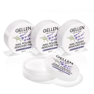 Gellen Nail Polish Remover Pads, Perfect for Travel, Outdoor | Non-Acetone, Jojoba & Vitamin E | 140pcs Lavender Scent Wipes For Finger Toe Nails, No Leakage, Looks Dry But Works, Not for Gel Polish