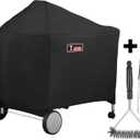 Kingkong 7152 Grill Cover for Weber Performer Charcoal Grills, 22-Inch (Compared to Weber 7152) including Stainless Steel Brush and Tongs, Black