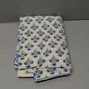 ATOSII 100% Cotton Single Panel Floral Block Print Curtain, Easy Hanging with Rod Pocket & Loop, Living Room, Dining Room, Bedroom Light Filtering Boho Curtains, Set of 1, 60"W X 84"L, Gulbahar Blue