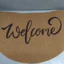 Half Round Welcome Door Mat - Artificial Coir Doormat - Non Slip Doormat - Half Circle Entry Mat for Indoor Outdoor 17" x 29"