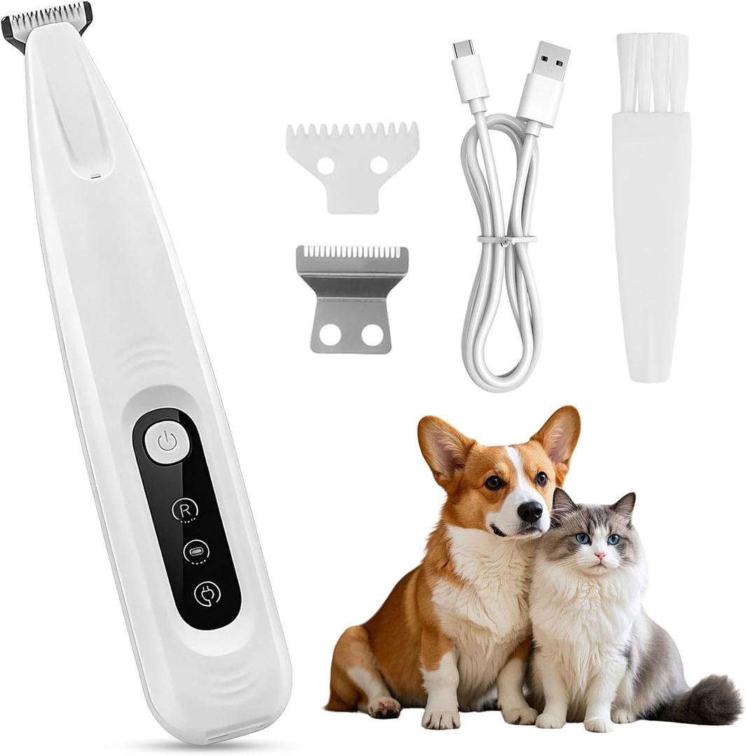 Paw Trimmer for Dogs with LED Light, Silent Clippers for Dogs, Comes with Spare Blade, Claw Shaver for Dogs, to Repair Dogs, Cats, Feet, Ears