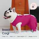 IECOii Dog Onesie for Surgery, Dog Surgery Suit Female Spay Recovery Suit for Medium Size Dog, Dog Recovery Suit Male Pet Abdominal Anti Licking Shirt, Dog Bodysuit Alternative to Cone E-Collar, M-Rosered