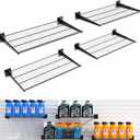 4 Pack Slatwall Shelves 24X16.5 Inch, Heavy Duty Metal Slat Wall Wire Shelf for Retail, Garage, Home Storage, Universal Slatwall Accessories (4PC, Black)