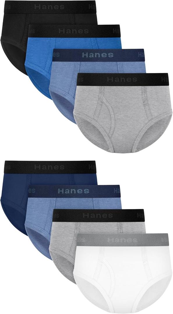 Hanes boys Underwear Boxer Briefs Pack, 8-pack, Cotton-stretch Dyed Boys' Underwear, Moisture-wicking (XL)