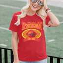 Football Shirts Women Football Team Fan Shirt Oversized Game Day Tshirt Rugby Gifts Tee Tops (Red, S)