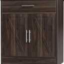 Shintenchi Farmhouse Storage Cabinets with Doors and Shelves,Kitchen Barn Door Storage Cabinet with Drawers,Coffee Bar Cabinet Buffest Sideboard for Dining Living Room,Bathroom,Entryway,Dark Brown (28.3"L)