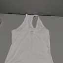 Albe Rita Women Racerback Tank Tops Basic Sexy Summer 2025 Deep V Neck Going Out Slim Fit Shirts (White)