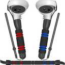 YOGES VR Game Handle Accessories Compatible with Oculus Quest 2 Controllers, Dual Handles Extension Grips Compatible with Meta Quest 2 Accessories for Beat Saber Supernatural Gorilla Tag Games (Black)